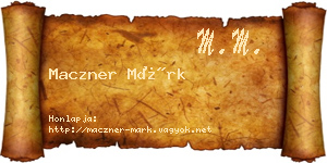 Maczner Márk névjegykártya