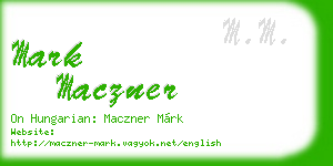 mark maczner business card
