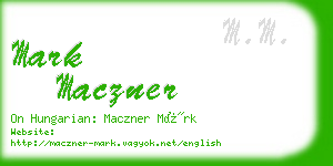 mark maczner business card